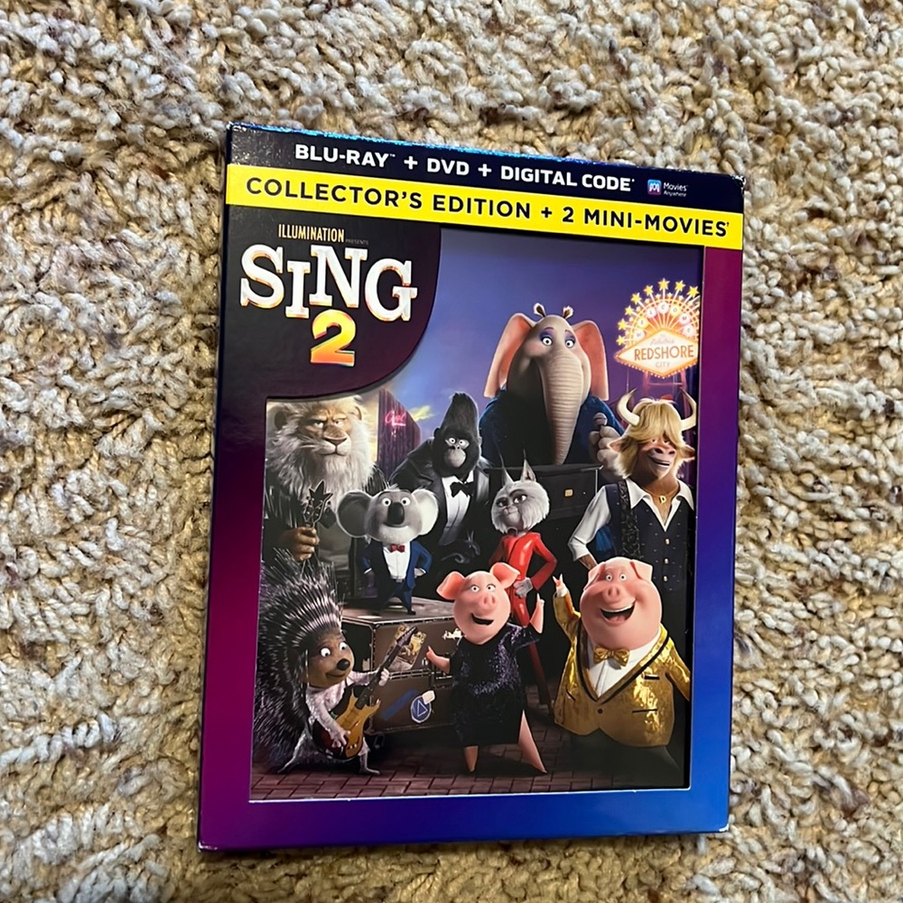 BNWT Sing 2 Blu-Ray/DVD/Digital Code Collector’s Edition + 2 mini-movies!